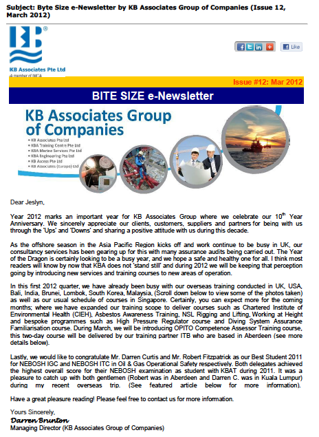 March 2012 Newsletter Issue #12